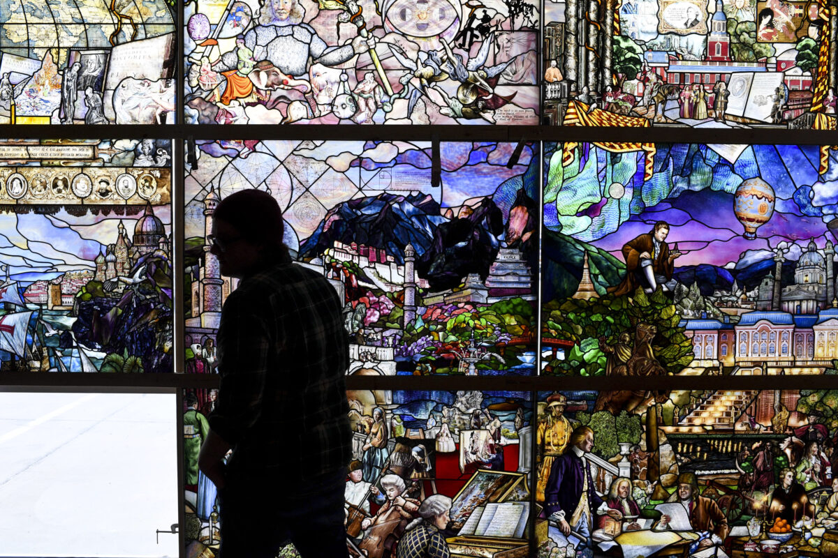 Installation begins on massive ‘Roots of Knowledge’ stained glass mural at UVU News, Sports